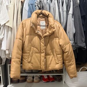 Abercrombie & Fitch Camel Mini Puffer Jacket